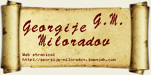Georgije Miloradov vizit kartica
